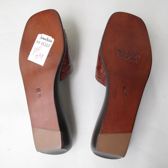Cole Haan Crocodile Slides with Heel (brown) - Picture 5 of 7